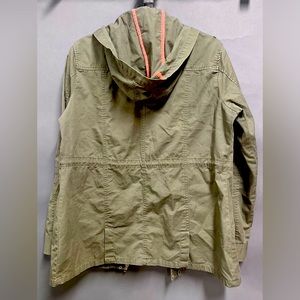 Army green jacket with removable hood